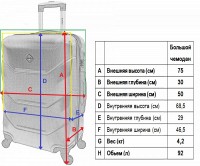 Чемодан из ABS пластика Bonro Style 75х30х50 см большой 10500606