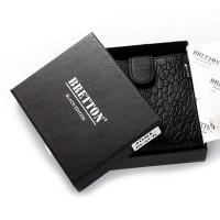 Мужской кожаный кошелек BE BRETTON 408L black