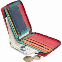 Женский кожаный кошелек с RFID защитой Visconti SP29 Picasso (Red Hawaii)