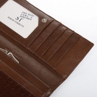Женский кожаный лаковый кошелек SERGIO TORRETTI FEW1-V brown