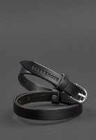 Женский узкий кожаный ремень BlankNote 15 мм BN-BELT-4-RAVEN