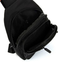 Мужская тканевая сумка-слинг Lanpad A4157 black бол(копия)
