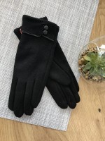 Женские трикотажные перчатки Shust Gloves чёрные 8733 S