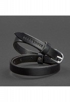 Женский узкий кожаный ремень BlankNote 15 мм BN-BELT-4-RAVEN