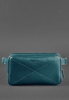 Женская кожаная поясная сумка BlankNote Dropbag Maxi зеленая Krast BN-BAG-20-MALACHITE