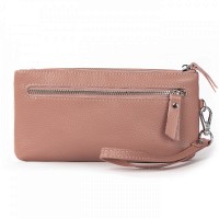 Женская кожаная косметичка Cosmetic  A-00276 pink