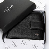 Мужской кожаный кошелек  DR. BOND M2CK black