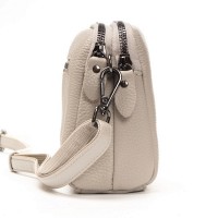 Женский молодежный кожаный клатч ALEX RAI 99084 pale grey
