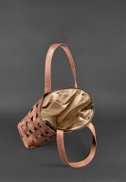 Кожаная плетеная женская сумка BlankNote Пазл L светло-коричневая Crazy Horse - BN-BAG-33-K-KR