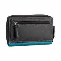 Женский кожаный кошелек с RFID защитой Visconti RB98 Aruba (Blue Multi)