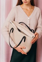 Женский кожаный шоппер Walker Mini светло-бежевый флотар TW-WALKER-BEIGE-FLO