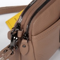 Женский молодежный кожаный клатч ALEX RAI 99102 khaki