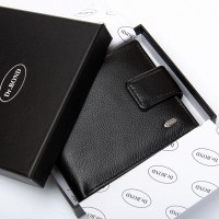 Мужской кожаный кошелек  DR. BOND M4CK black