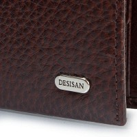 Коричневое мужское кожаное портмоне DESISAN SHI0723-019