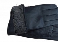Женские кожаные перчатки Shust Gloves чёрные -2208 S