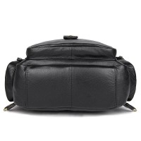 Кожаный мужской черный рюкзак John McDee jd7042a