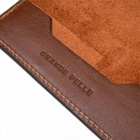 Кожаная обложка для паспорта GRANDE PELLE 11485 Коричневый