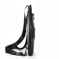 Мужская кожаная сумка слинг BRETTON 9186-50 black