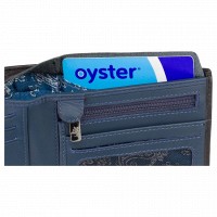 Мужское кожаное портмоне Visconti vsl33 bk/st bl с защитой RFID