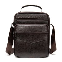 Мужская кожаная тёмно-коричневая сумка Vintage 14991