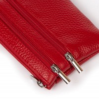 Женская кожаная косметичка-ключница Cosmetic A-00141 red