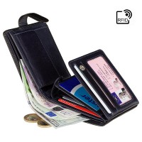Мужской  кожаный кошелек Visconti TR35 Atlantis c RFID (Black Blue)