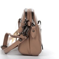 Женский молодежный кожаный клатч ALEX RAI 99102 khaki