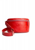 Кожаная поясная сумка красная TW-BELTBAG-RED-KSR