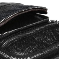 Мужская чёрная кожаная сумка Keizer K13657-black