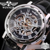 Женские часы скелетон Winner Black II (1107)