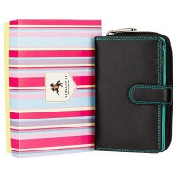 Женский кожаный кошелек Visconti R13 Carmelo c RFID (Black/ Rhumba)