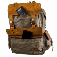 Текстильный серый рюкзак Vintage 20108