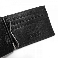Мужской кожаный зажим для купюр BE BRETTON 168-R24C black