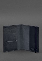 Кожаная обложка для паспорта 1.0 темно-синяя краст BN-OP-1-NAVY-BLUE