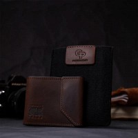 Кожаный мужской зажим для купюр ручной работы  с держателем для Apple AirTag GRANDE PELLE 11618 