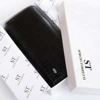 Женский кожаный лаковый кошелек SERGIO TORRETTI FEW501-2 black
