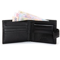 Мужской кожаный кошелек  DR. BOND M4CK black