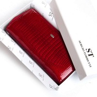 Женский кожаный лаковый кошелек SERGIO TORRETTI FEW38 red