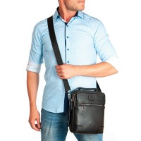 Мужская кожаная сумка через плечо BRETTON 5415-4-L black