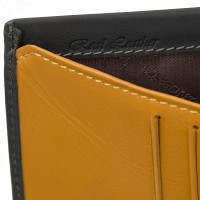 Мужской кожаный кошелек Visconti VSL41 Clipper (Grey/Mustard)