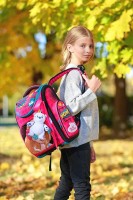 Набор школьный рюкзак, сумка для обуви для девочек DeLune 3-174