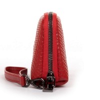 Женская кожаная косметичка Cosmetic 60095-3 red