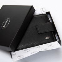 Мужской кожаный кошелек  DR. BOND MS-17CK black
