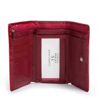 Женский кожаный лаковый кошелек SERGIO TORRETTI FEW214 red