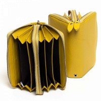 Кожаный женский кошелек Classic DR. BOND W39-3 yellow