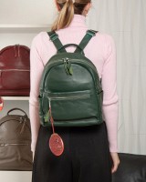 Женский кожаный рюкзак ALEX RAI 8635-9 green