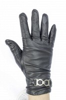 Перчатки женские чёрные кожаные 749s1 S Shust Gloves