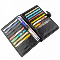 Мужское чёрное портмоне из натуральной кожи ST Leather 18831