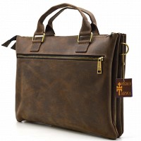 Мужской кожаный коричневый портфель TARWA RC-5729-4sa