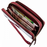 Женский бордовый кошелёк из натуральной лаковой кожи ST Leather 18907